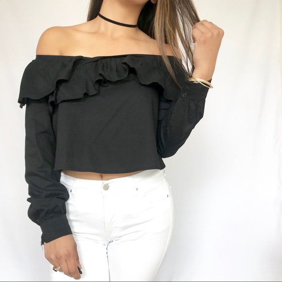 Love Fire Tops - • OTS Ruffle Blouse •